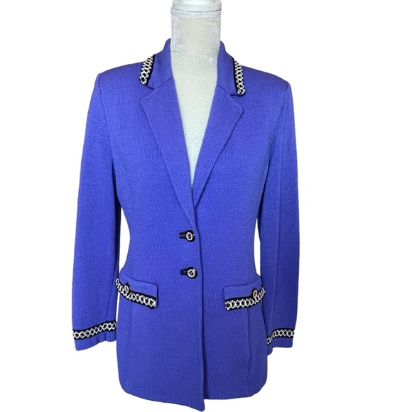 St John Collection Women’s Santana Knit Jacket Coat Blazer Size 6 Embellished - Picture 1 of 8